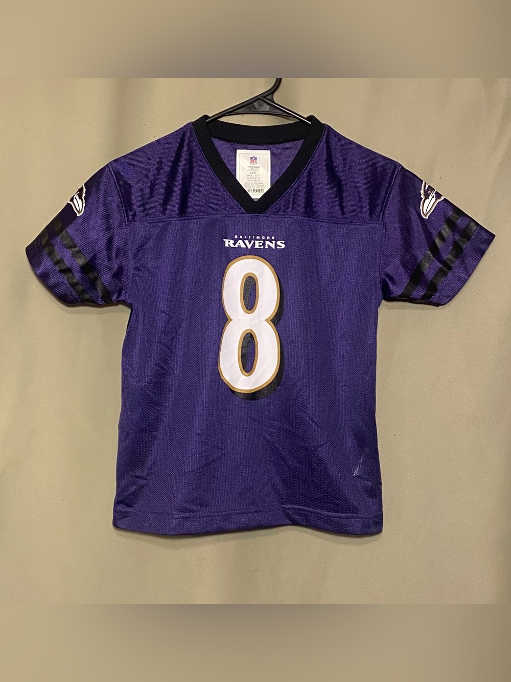 Baltimore Ravens NFL Team Apparel Lamar Jackson Purple Kids #8 Jersey Sz 6/7